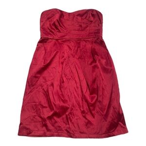 33. Dynamite Red Strapless Satin Party Dress - Size Small - Size 5